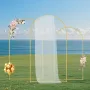 Wedding Arch Backdrop Stand, Set of 3, Metal Stable Stand with Case Connection & Chassis Crossbar Design, Easy-to-Assemble Gold 