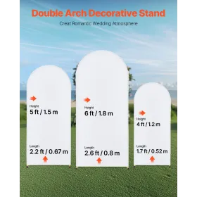 Metalbue-baggrundsstativ sæt med 3 stativ med premium gaze til bryllup