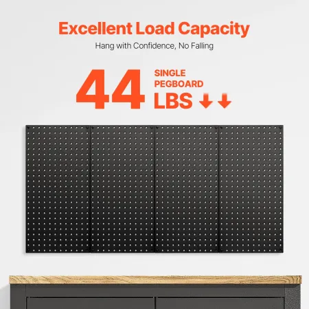 Metal Pegboard Panels, 24" x 12" Pegboard, 4 Panels, Heavy Duty Steel Peg Board Wall Organizer, for Living Room Garage Tool Stor