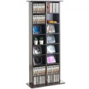 Media Storage Cabinet 8 Layers Adjustable DVD Shelves 464 CDs Espresso