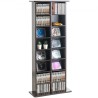 Media Storage Cabinet 8 Layers Adjustable DVD Shelves 464 CDs Espresso