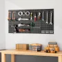 Metalpegboard paneler 4 paneler 24 "x 12" vægarrangør til