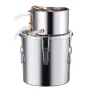 Alcohol Still, 3 Gal / 11.4 L Stainless Steel Water Alcohol Distiller with Copper Coil, Home Brewing Refining Fermentation Kit w