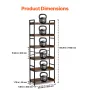 Metal Bookshelf, 6-Tier Industrial Bookshelf, Tall Wide Rustic Vintage Storage Bookcase with Open Shelves, Freestanding Display 