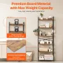 Metal Bookshelf, 6-Tier Industrial Bookshelf, Tall Wide Rustic Vintage Storage Bookcase with Open Shelves, Freestanding Display 