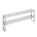 Dobbelt overskridelse af rustfrit stål overshelf 2-lag 12 "X72" til prep-tabel