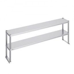 Dobbelt overskridelse af rustfrit stål overshelf 2-lag 12 "X72" til prep-tabel