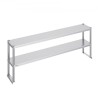 Dobbelt overskridelse af rustfrit stål overshelf 2-lag 12 "X72" til prep-tabel