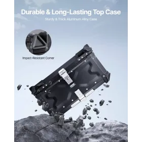 65L Motorcykel Top Case Universal Motorcykelhaleboks med læderforing