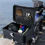 Motorcycle Top Case, Universal Aluminum Alloy Motorbike Tail Box with Leather Lining, 65L Waterproof Detachable Motorcycle Top B