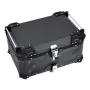 Motorcycle Top Case, Universal Aluminum Alloy Motorbike Tail Box with Leather Lining, 65L Waterproof Detachable Motorcycle Top B
