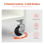 Folding Sewing Table, Multipurpose Sewing Machine Table with Compact Design, Wheels, Shelves, Storage Trays, Wooden Pegs, and Ma
