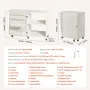Folding Sewing Table, Multipurpose Sewing Machine Table with Compact Design, Wheels, Shelves, Storage Trays, Wooden Pegs, and Ma