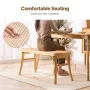 Rattan Bench, 43.3" Wooden Rattan Bench, Entrywway Bench with Oak Wood Legs, Bedroom End of Bed Boho Bench with Hand Woven Ratta