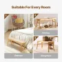 Rattan Bench Wood Bench 43,3 inches til entryway stue &