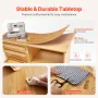 Folding Sewing Table, Multipurpose Sewing Machine Table with Compact Design, Wheels, Shelves, Storage Trays, Wooden Pegs, and Ma