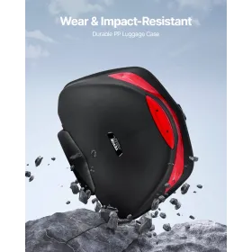 Motorcycle Top Case, Universal Durable PP Material Motorbike Tail Box with Reflective Panel, 48L Waterproof Detachable Motorcycl