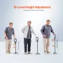 Quad Walking Cane, 10-Level Height Adjustable Walking Stick with 4-Pronged Stable Base, Lightweight & Portable Aluminum Mobility