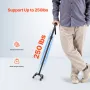 Quad Walking Cane 10-niveau Højde Justerbar Walking Stick