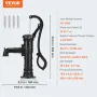 Antique Well Hand Pitcher Pump, 6.7 m(22ft) Maximum Lift, Cast Iron Manual Hand Water Pump with Ergonomic Handle NPT31.8 mm(1-1/