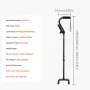 Quad Walking Cane 10-niveau Højde Justerbar Walking Stick