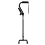 Quad Walking Cane, 10-Level Height Adjustable Walking Stick with 4-Pronged Stable Base, Lightweight & Portable Aluminum Mobility