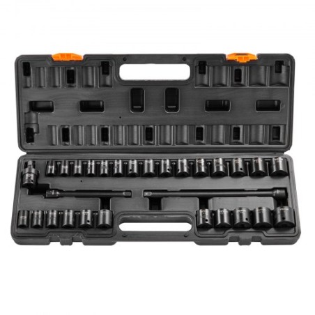 Impact Sockets Set 29pcs 6-Point 3/8in Drive Bit Ratchet Tool Kit Case