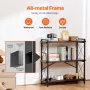 Metal Bookshelf, 3-Tier Industrial Bookshelf, Small Rustic Storage Display Bookcase with Open Shelves, Freestanding Display Vint