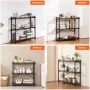 Metal Bookshelf, 3-Tier Industrial Bookshelf, Small Rustic Storage Display Bookcase with Open Shelves, Freestanding Display Vint