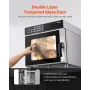 Commercial Convection Oven, 58L Conventional Oven Countertop, 2800W 4-Tier Toaster Oven with Tempered Glass Door, Wire Racks Cli