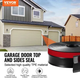 Garage Door Top and Sides Seal Strip 20 FT Universal Weather Stripping
