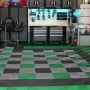 Interlocking Drainage Mat, 12” x 12” Modular Interlocking Cushion, 55 Pcs Splicing Drainage Mats, Non-Slip Gray PP Drainage Floo