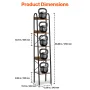 Metal Bookshelf, 5-Tier Industrial Bookshelf, Tall Narrow Rustic Vintage Storage Bookcase with Open Shelves, Freestanding Displa