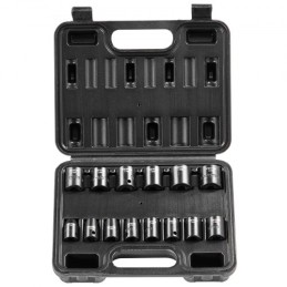 Impact Sockets Set 14 pcs 6-punkts 3/8in drev bit ratchet værktøjssæt sag