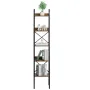 Metal Bookshelf, 5-Tier Industrial Bookshelf, Tall Narrow Rustic Vintage Storage Bookcase with Open Shelves, Freestanding Displa