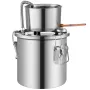 Alcohol Still, 3 Gal / 11.4 L Stainless Steel Water Alcohol Distiller with Coil Cooling, Home Brewing Refining Fermentation Kit 