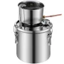Alcohol Still, 3 Gal / 11.4 L Stainless Steel Water Alcohol Distiller with Coil Cooling, Home Brewing Refining Fermentation Kit 