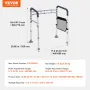 Toilet Safety Rail, 300 LBS Foldable Toilet Seat with Non-Slip Handles, Portable Versatile Toilet Handrails with Reinforced Alum