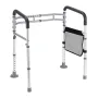 Toilet Safety Rail, 300 LBS Foldable Toilet Seat with Non-Slip Handles, Portable Versatile Toilet Handrails with Reinforced Alum