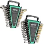Combination Wrench Set, 24-Piece Ratcheting Wrench Set with Organizer Rack, Cr-V Steel Wrench Set SAE 1/4" to 7/8", Metric 8 mm 