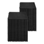 Interlocking Drainage Mat, 12” x 12” Modular Interlocking Cushion, 55 Pcs Splicing Drainage Mats, Non-Slip Black PP Drainage Flo