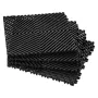 Interlocking Drainage Mat, 12” x 12” Modular Interlocking Cushion, 55 Pcs Splicing Drainage Mats, Non-Slip Black PP Drainage Flo