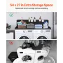 2 Drawers Washer Dryer Countertop with 2-Tier Shelf, 54" x 27" Wooden Washer and Dryer Countertop with Non-Slip Pads, Water-Resi