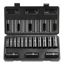 Impact Sockets Set 15 pcs 6-punkts 3/8in drev Bit Ratchet Tool Kit Case