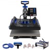 8 in 1 Heat Press Machine 15x15 in 30oz Tumbler Press T-Shirts Black+Blue