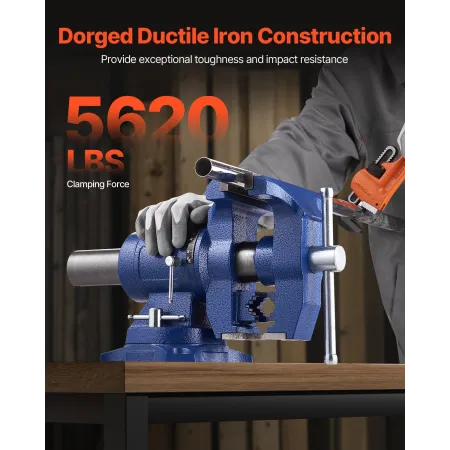 6-1/2 "Multi-purpose Bench Vise Heavy Duty Ductile Iron 360â °
