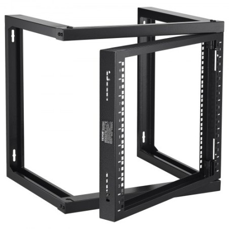 9U Wall Mount Rack 150 lbs/68.04 kg Open Frame Server Network Rack Black