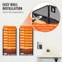 Filvægstativ Mesh Wall File Holder 2-stykke 10 Lommer til
