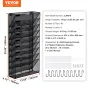 Filvægstativ Mesh Wall File Holder 2-stykke 10 Lommer til