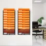 File Wall Rack, Two-Piece 10 Pockets Mesh Wall File Holder, Wall Mounted Magazine Mail Paper & Document Storage Folder, Metal Wa